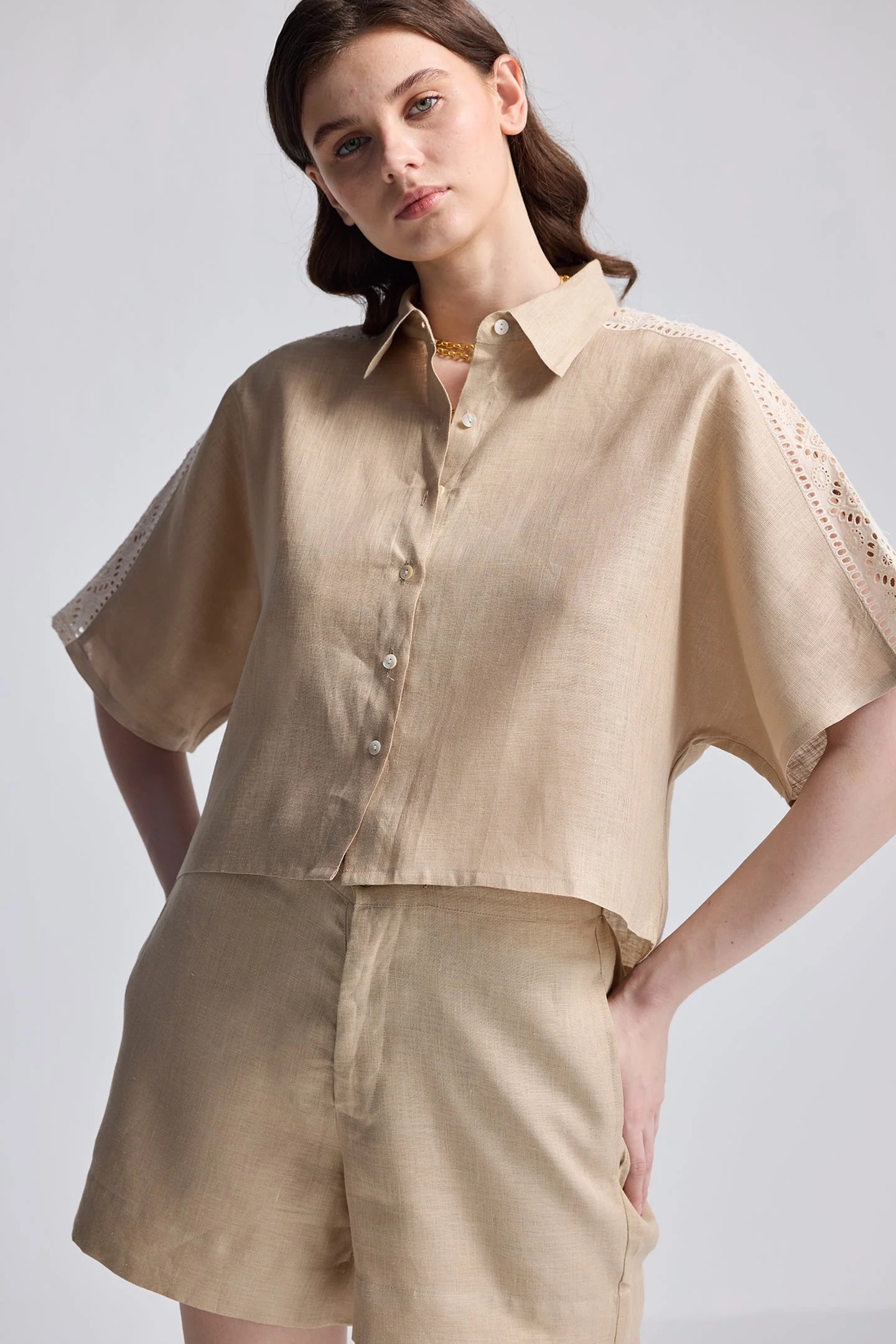 Boxy Shirt with Lace Set - Image 4