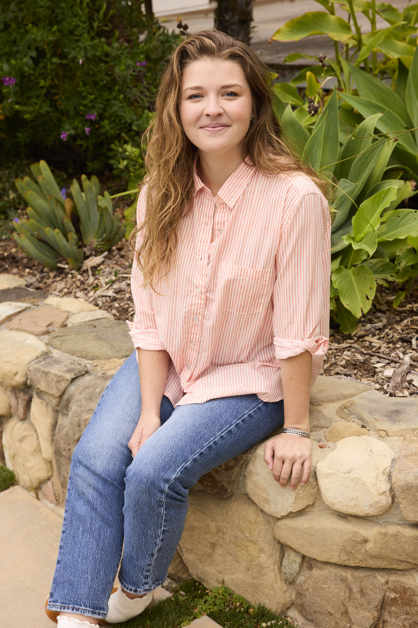 Good Boyfriend Shirt - Menswear Stripe Desert Pink
