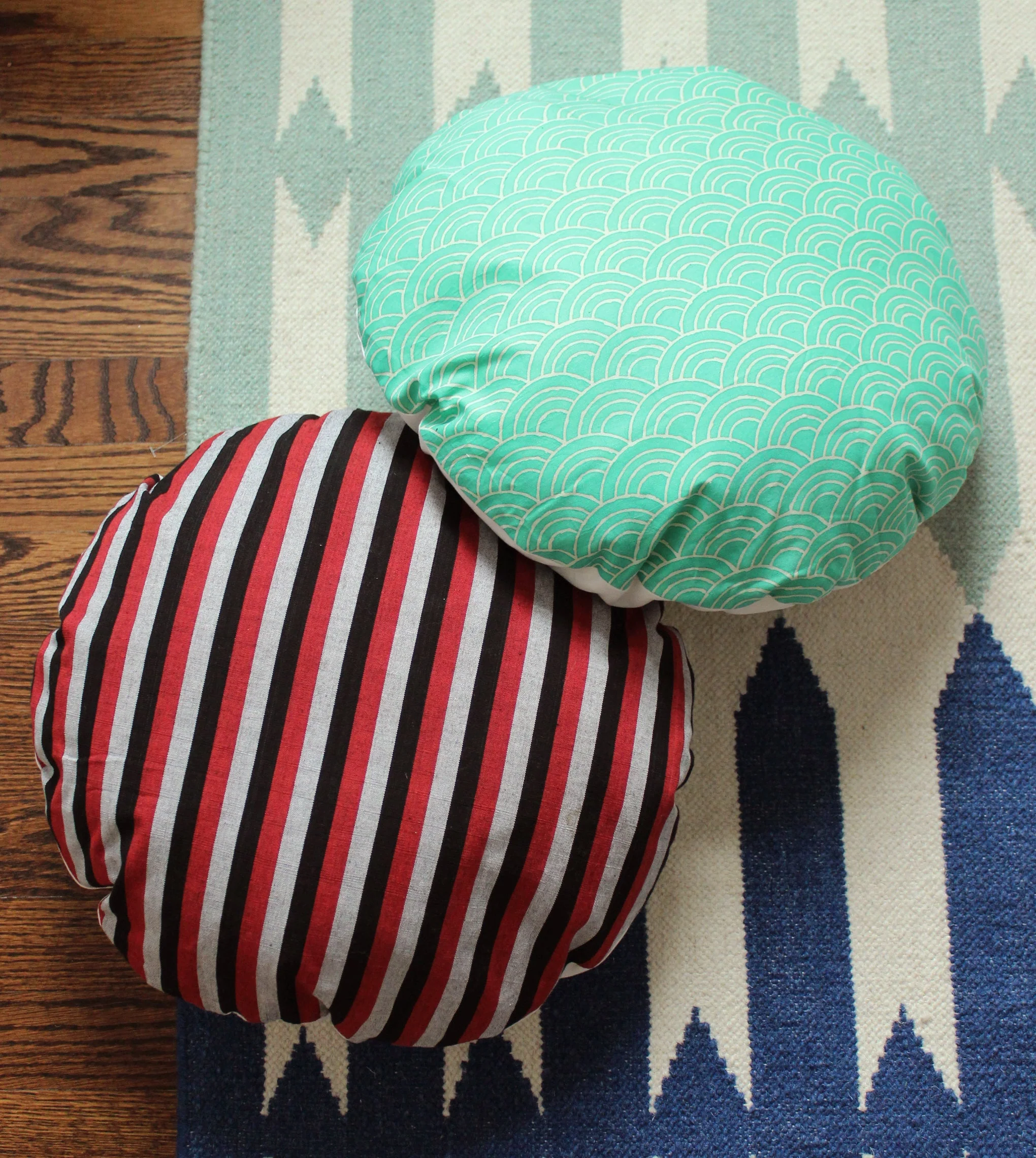 Lurik Round Striped Decorative Round Pillow Cover 16", Circle Pillow - Image 2