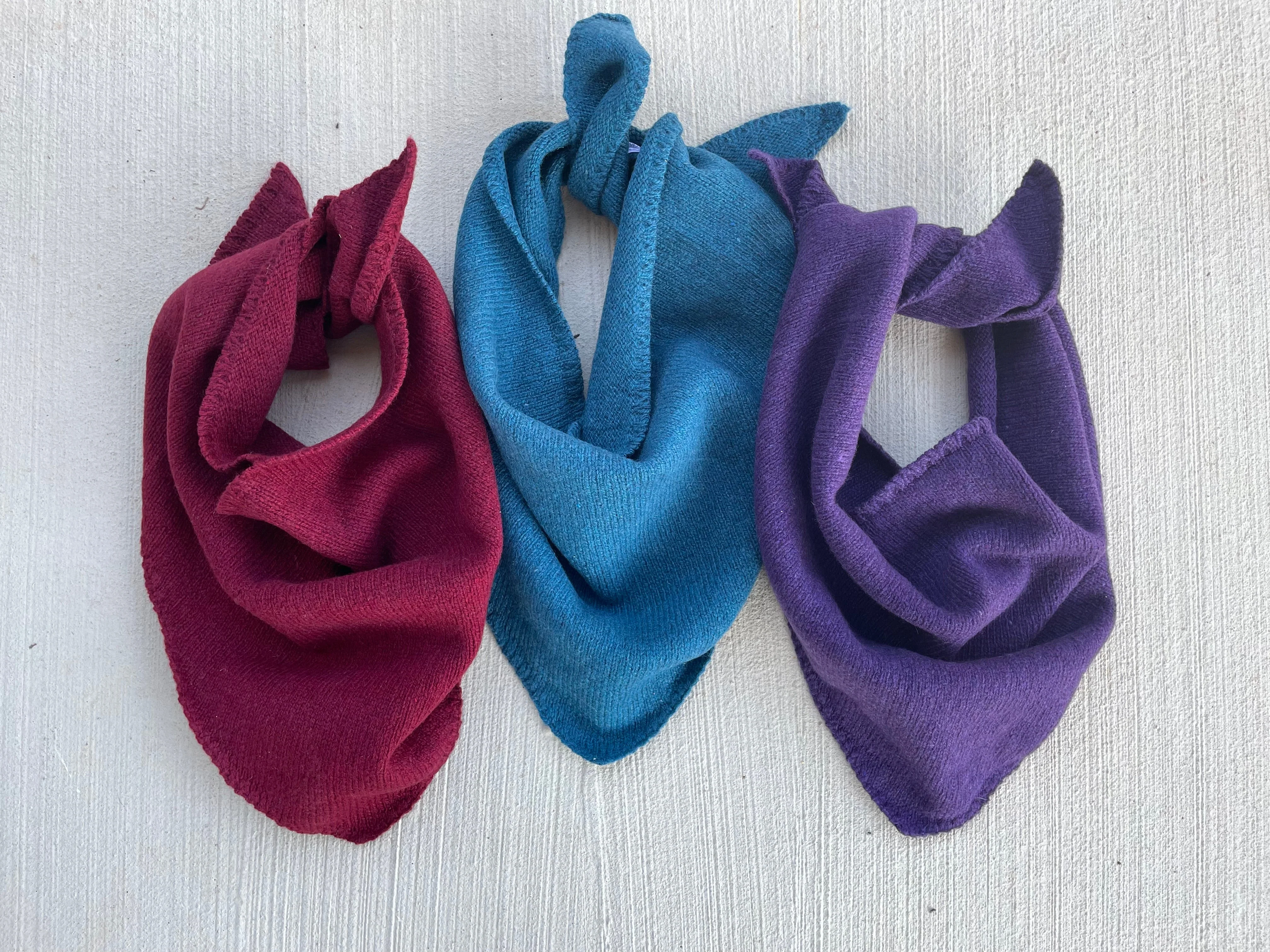 Newport Triangle Recycled Cashmere Scarf - Bordeaux - Image 4