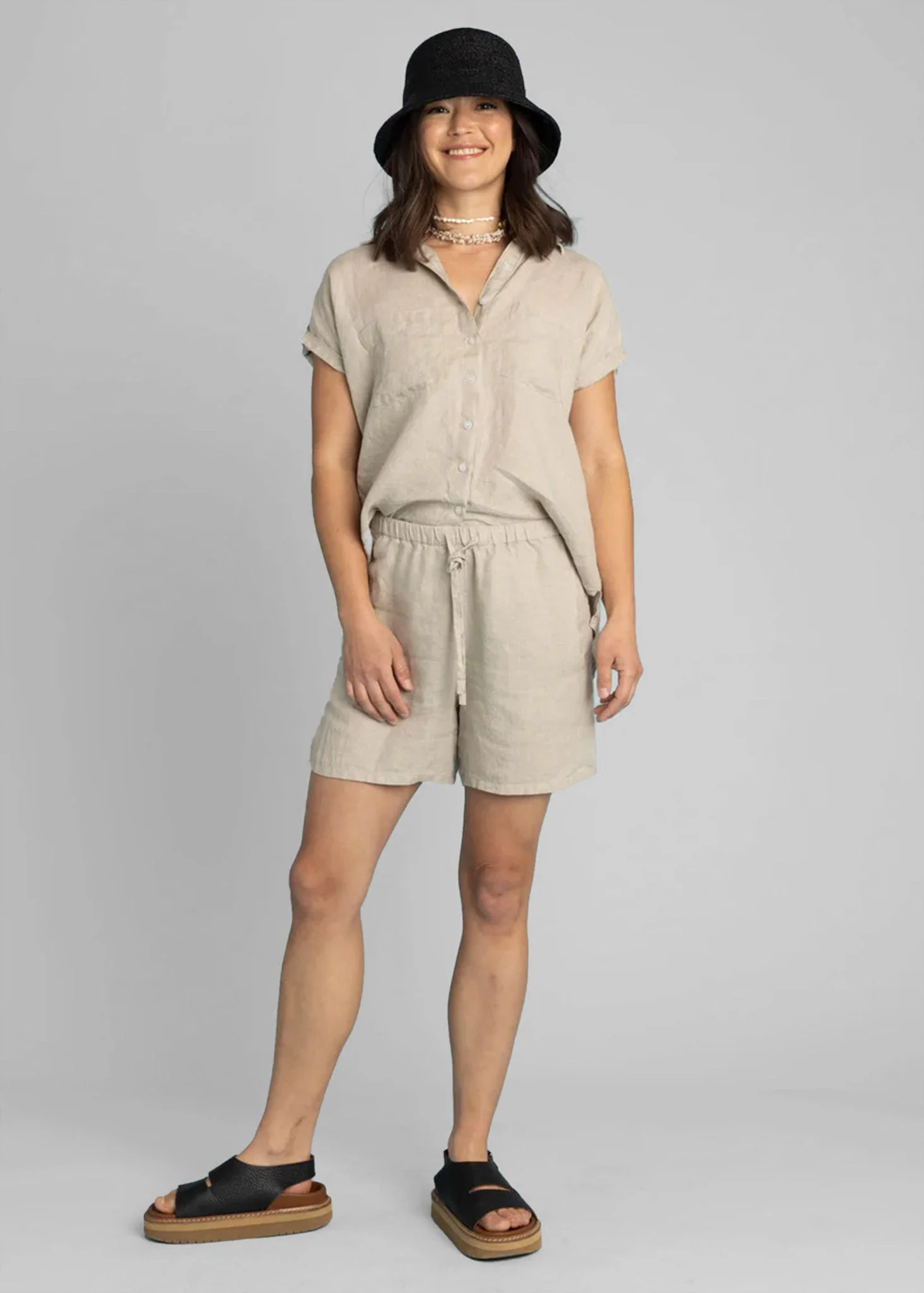 Shore Shorts - Linen Natural Tan - Image 2