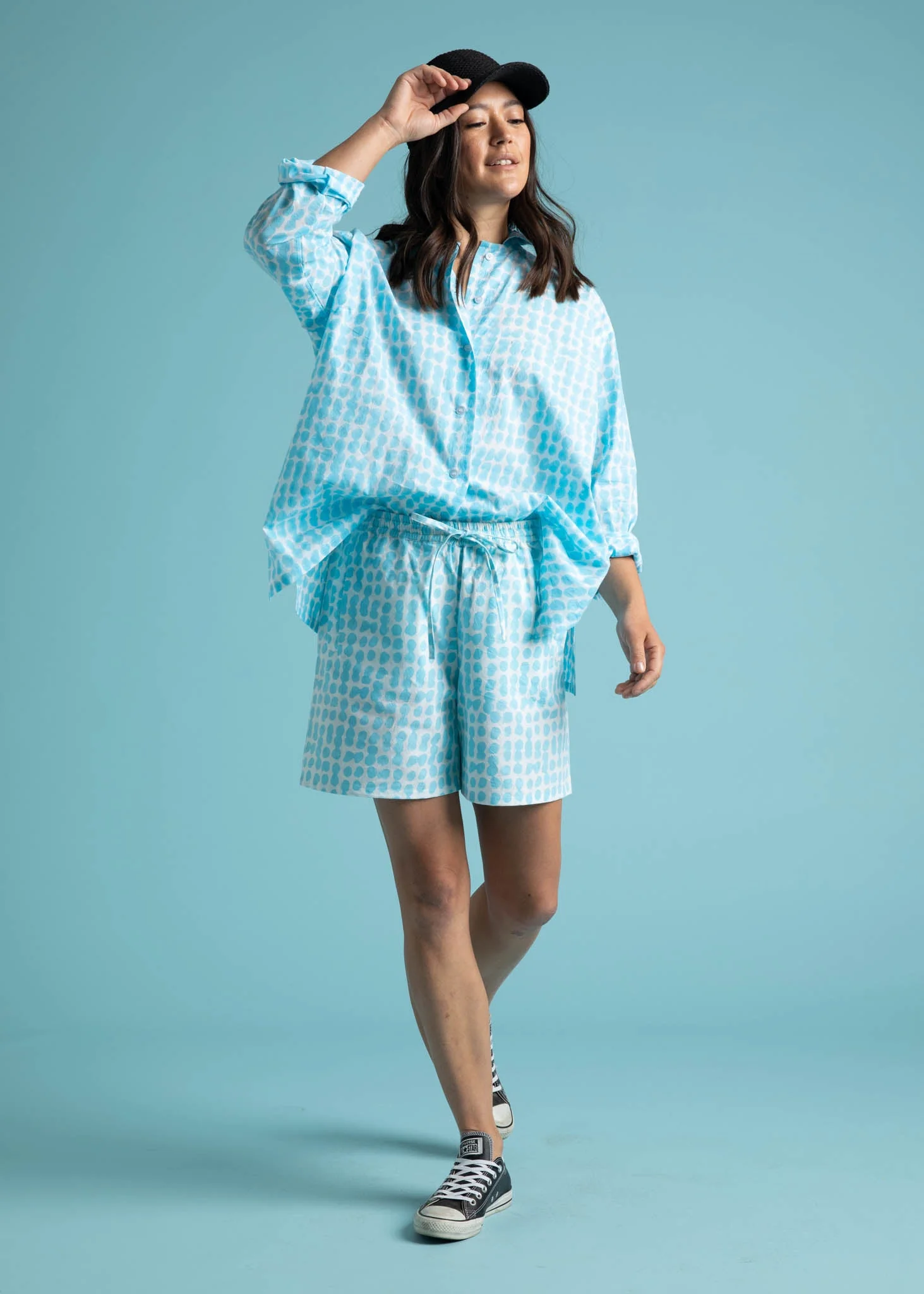 Shore Shorts - Messy Dots - Cerulean